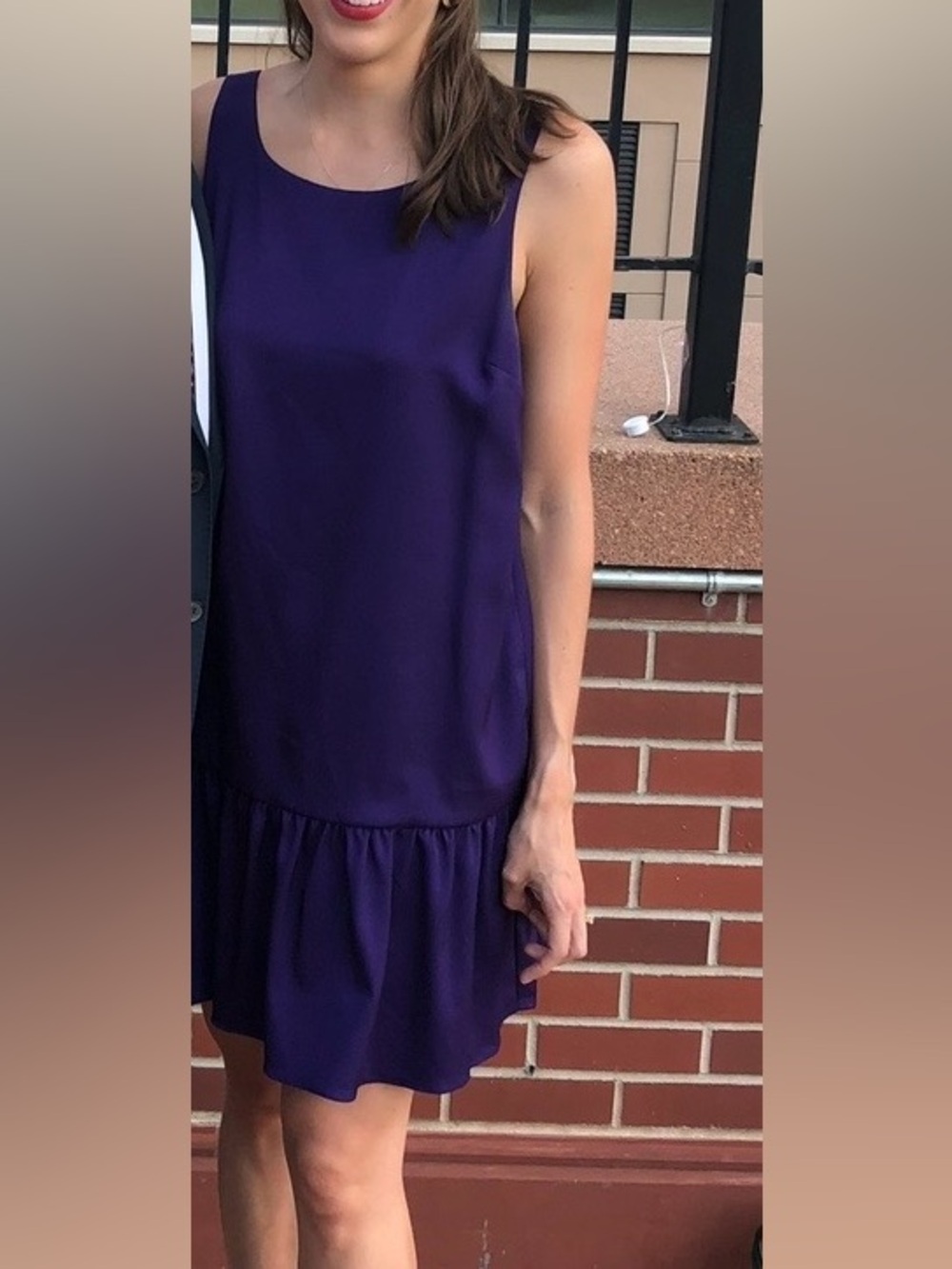 BCBGeneration Purple Sleeveless Drop-Waist Mini Dress